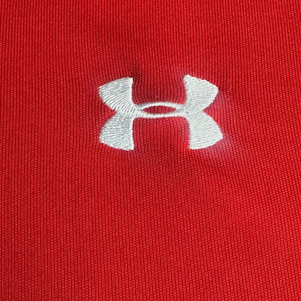 Under Armour Golf Polo HeatGear Loose Short Sleeve Red Shirt Mens Size Large - Picture 3 of 10